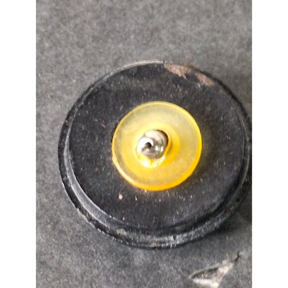 Vintage Earrings Floral 1960's Hand Painted Wood Round Bright Abstract - Picture 5 of 8